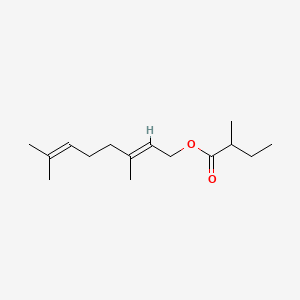 2D Lewis structure of geranyl 2-methylbutanoate