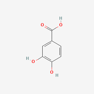 2D Lewis structure of 3,4-dihydroxybenzoic acid