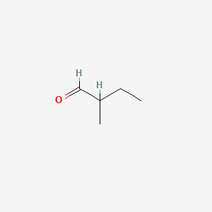 2D Lewis structure of 2-methylbutyraldehyde