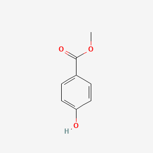 2D Lewis structure of methyl 4-hydroxybenzoate