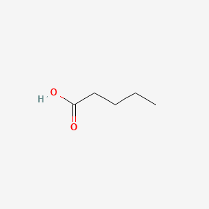 2D Lewis structure of pentanoic acid