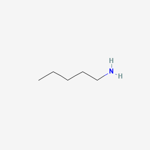 2D Lewis structure of pentylamine