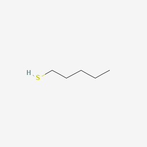 2D Lewis structure of 1-pentanethiol