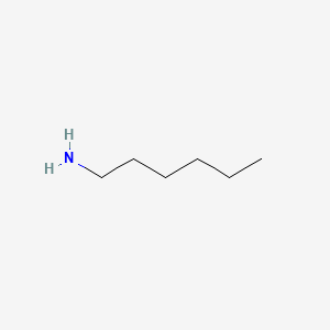 2D Lewis structure of hexylamine