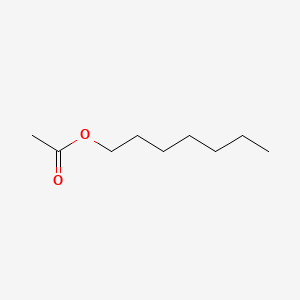 2D Lewis structure of heptyl acetate