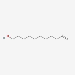 2D Lewis structure of 10-undecen-1-ol