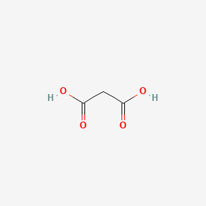 2D Lewis structure of propanedioic acid