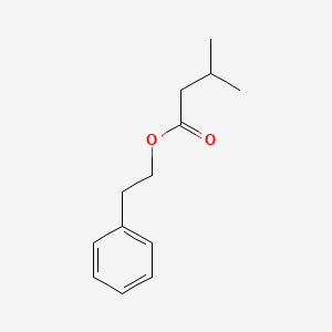 2D Lewis structure of butanoic acid, 3-methyl-, 2-phenylethyl ester