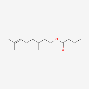 2D Lewis structure of citronellyl butyrate