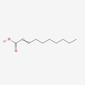 2D Lewis structure of 2-decenoic acid