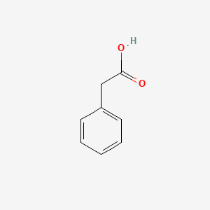 2D Lewis structure of phenylacetic acid